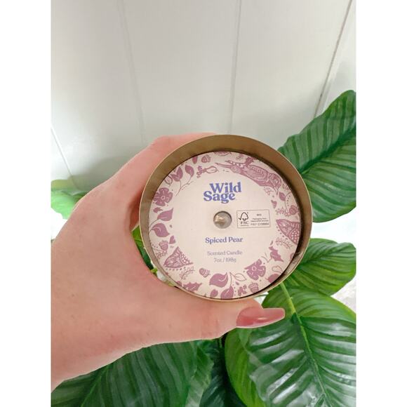 NWT Wild Sage Spiced Pear Candle with Decorative Tassel Box Boho Cottagecore - Picture 4 of 5